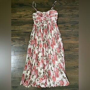 Storia floral pleated midi dress (SZ S)